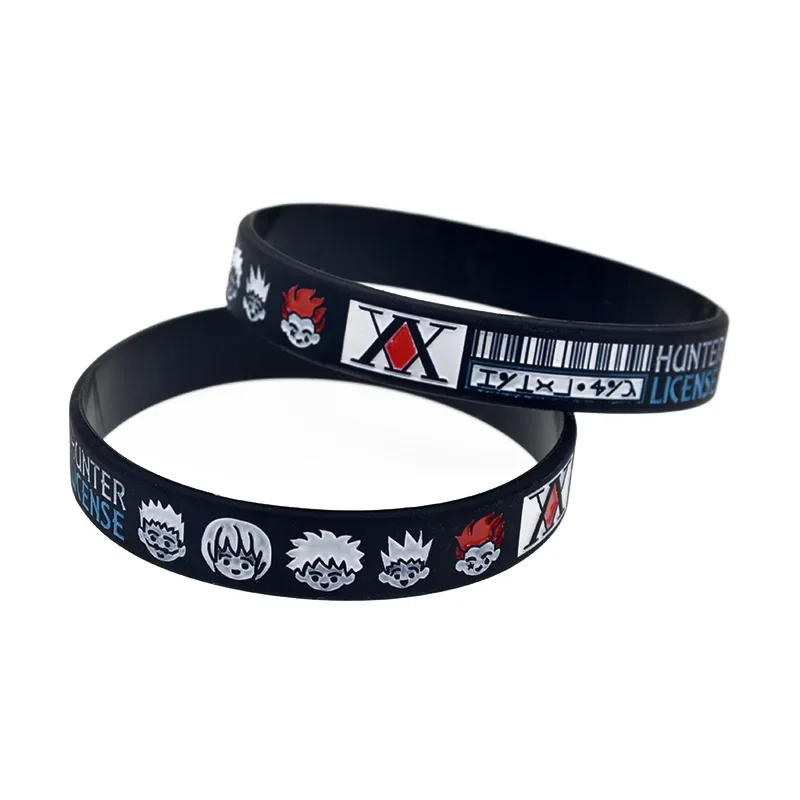 1 PC Hunter License Silicone Bracelet Black Bangle Mens Jewellery Anime Wristbands Cartoon Figure Cosplay Gifts view 2