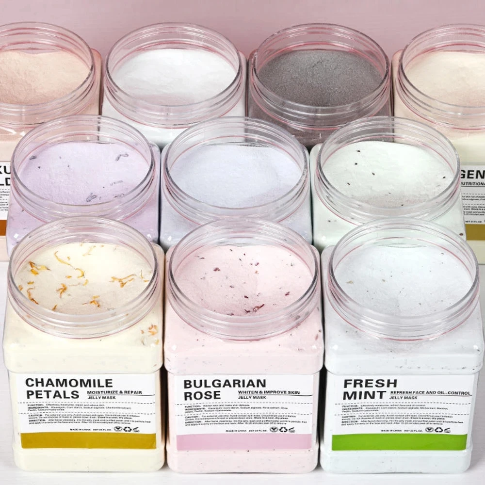 Mascarilla de gelatina en polvo suave, máscara hidroantienvejecimiento, ilumina la humedad, elimina la piel, cristal revitalizante, cúrcuma, Rosa DIY, cuidado de la piel