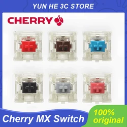 Interruptores de teclado mecánico Cherry MX originales, interruptor plateado, rojo, negro, azul, marrón, táctil lineal, cereza transparente, SMD RGB, nuevo