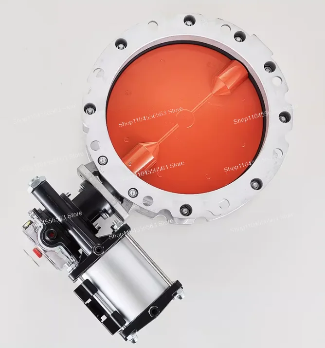 Pneumatic Dust Butterfly Valve DN100 150 200 Type for Powder Terminal Cement Ventilation Industrial Automation Control