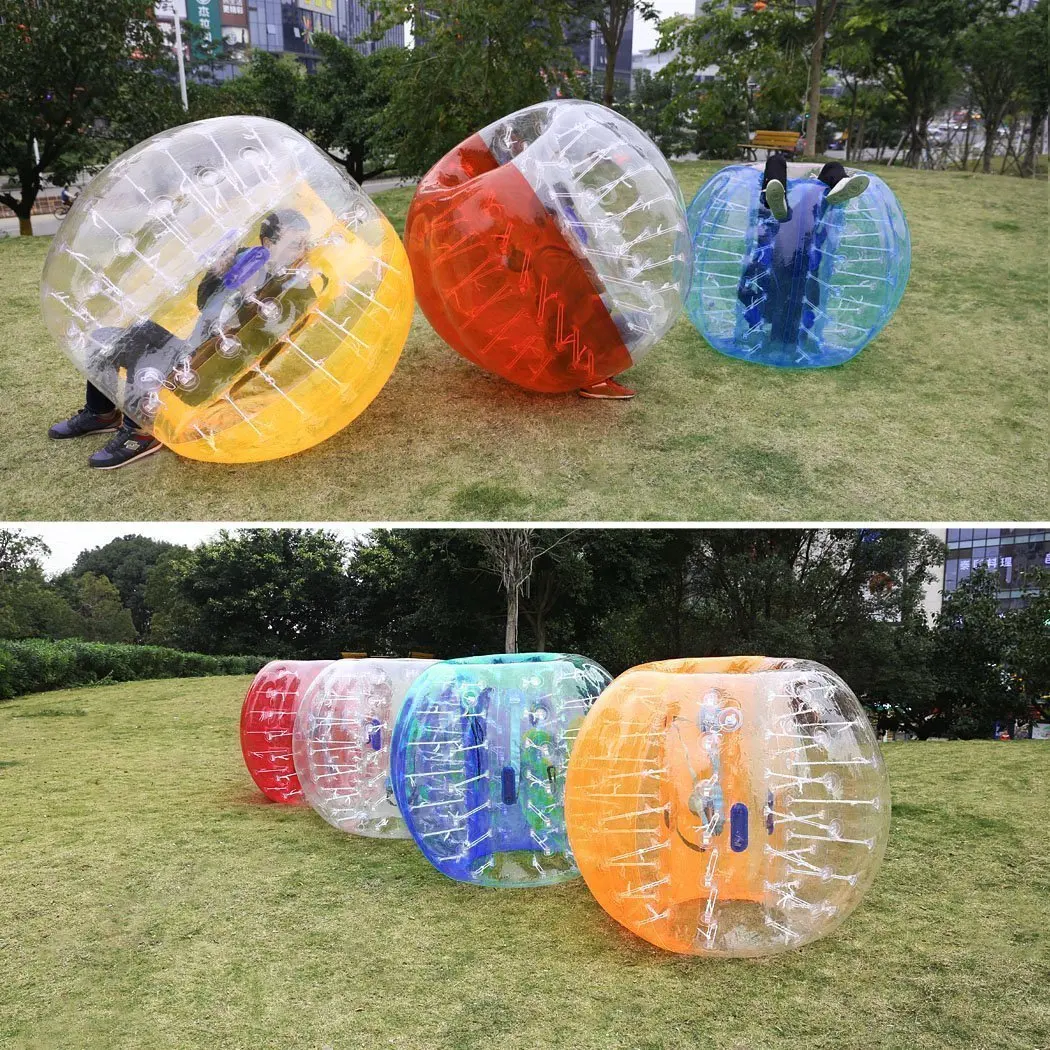 จัดส่งฟรี Inflatable Bubble ลูกฟุตบอล 1.5m ลูกกันชน Inflatable Zorb บอลลูนสนุกเกมผู้ใหญ่ Bouncing Ball ลูกฟุตบอล