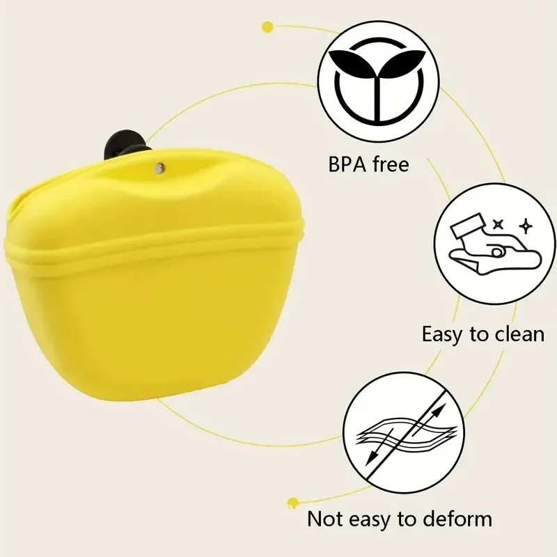 Hersteller Silikon Haustier Hund Training Taille Tasche Tragbare Lebensmittel Belohnung Lagerung Tasche Welpen Snack Tasche mit Magnetische Clip Haustier Ausflug – Detail 6
