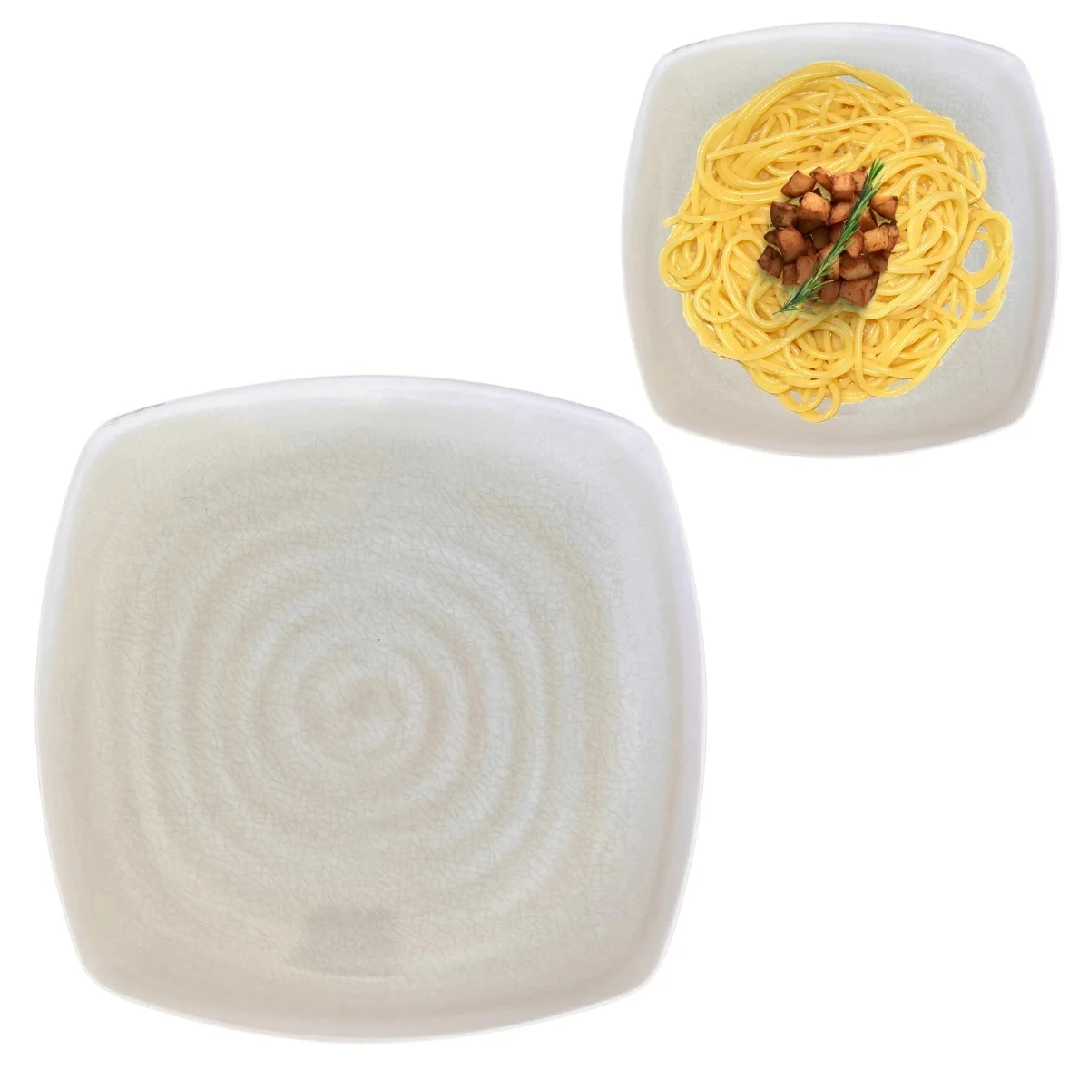 25cm Oval Sour Spiral Sum Square Dish in Melamine