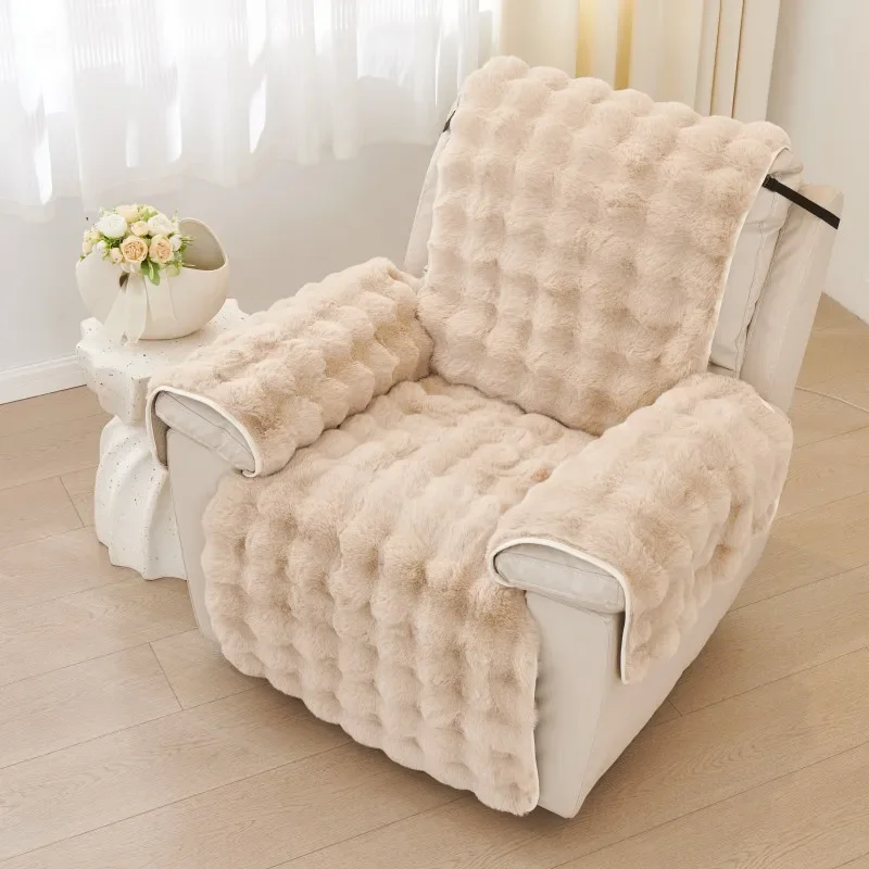 EIFLOY-Plush Recliner Chair Cover 1 Piece, Winter Velvet Armchair Slipcover, Non-slip, for Living Room, Home Decor, Dropshipping