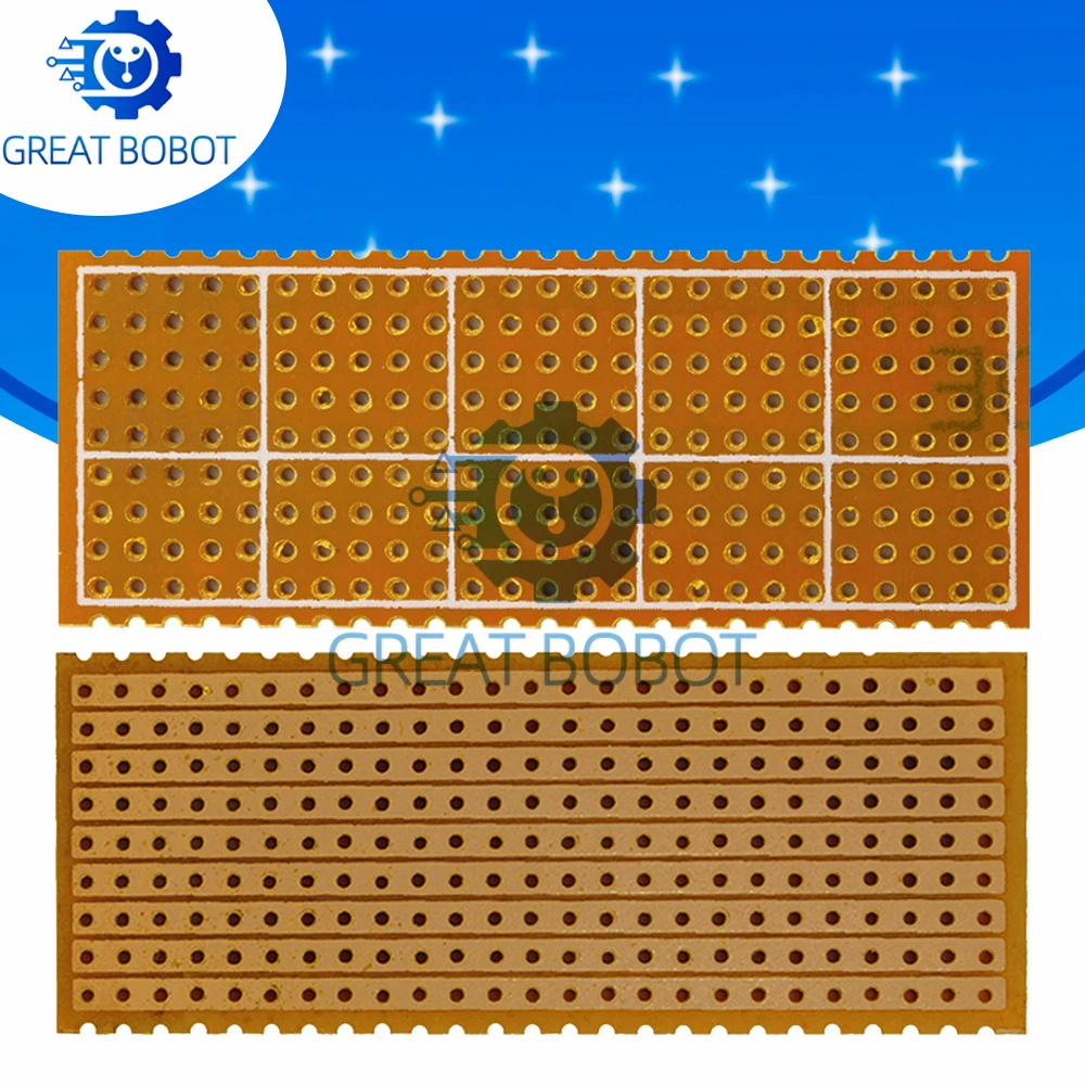 2.5×6.4cm Paper Prototype Board Single-Row Continuous Holes Universal DIY Electronic Breadboard