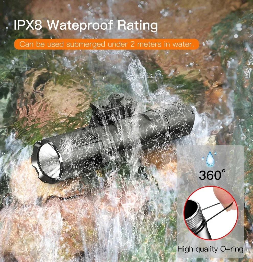 Klarus lampe de poche tactique Rechargeable 3300LM lumière d'arme avec support de Rail coulissant amovible et interrupteur à distance + batterie 21700