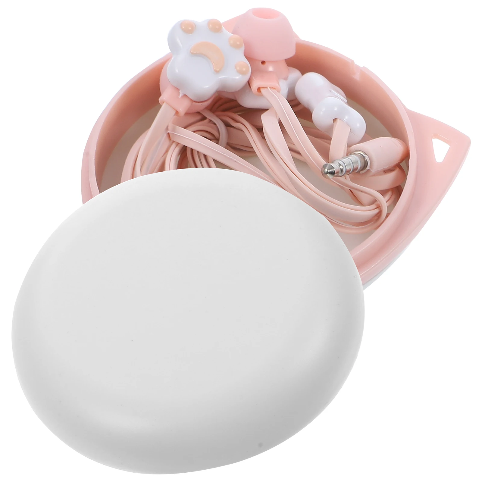 

1pc Cat Paw Headphones For With Earphones Storage Box Pink Lightweight Portable Cartoon Headphones Audio Device