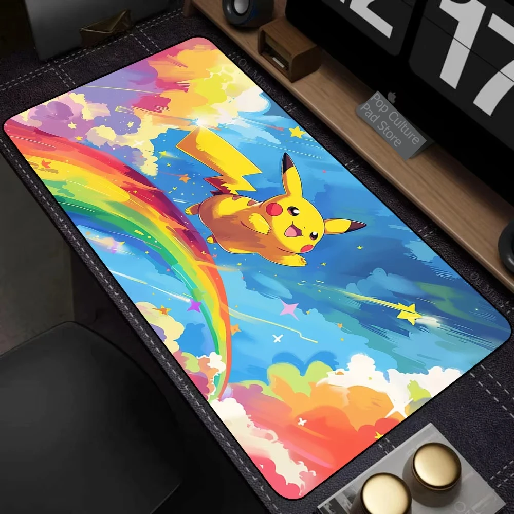 

Gaming Mouse Pad PC P-pikachu Gamer Cabiner Keyboard Rug XXL P-pokemonS Desktop Mouse Mat Carpet Kawaii Rubber Mousepad