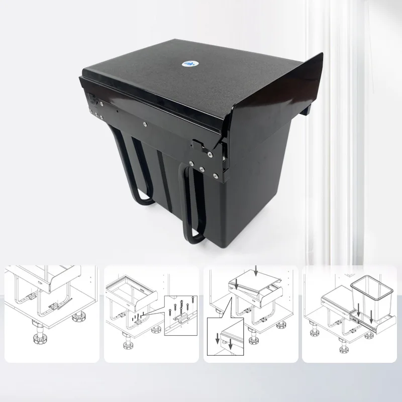 single-bucket-1-×-15l-cleaning-bucket-cabinet-embedded-garbage-bin-kitchen-hidden-pull-out-retractable-guide-rail-with-cover