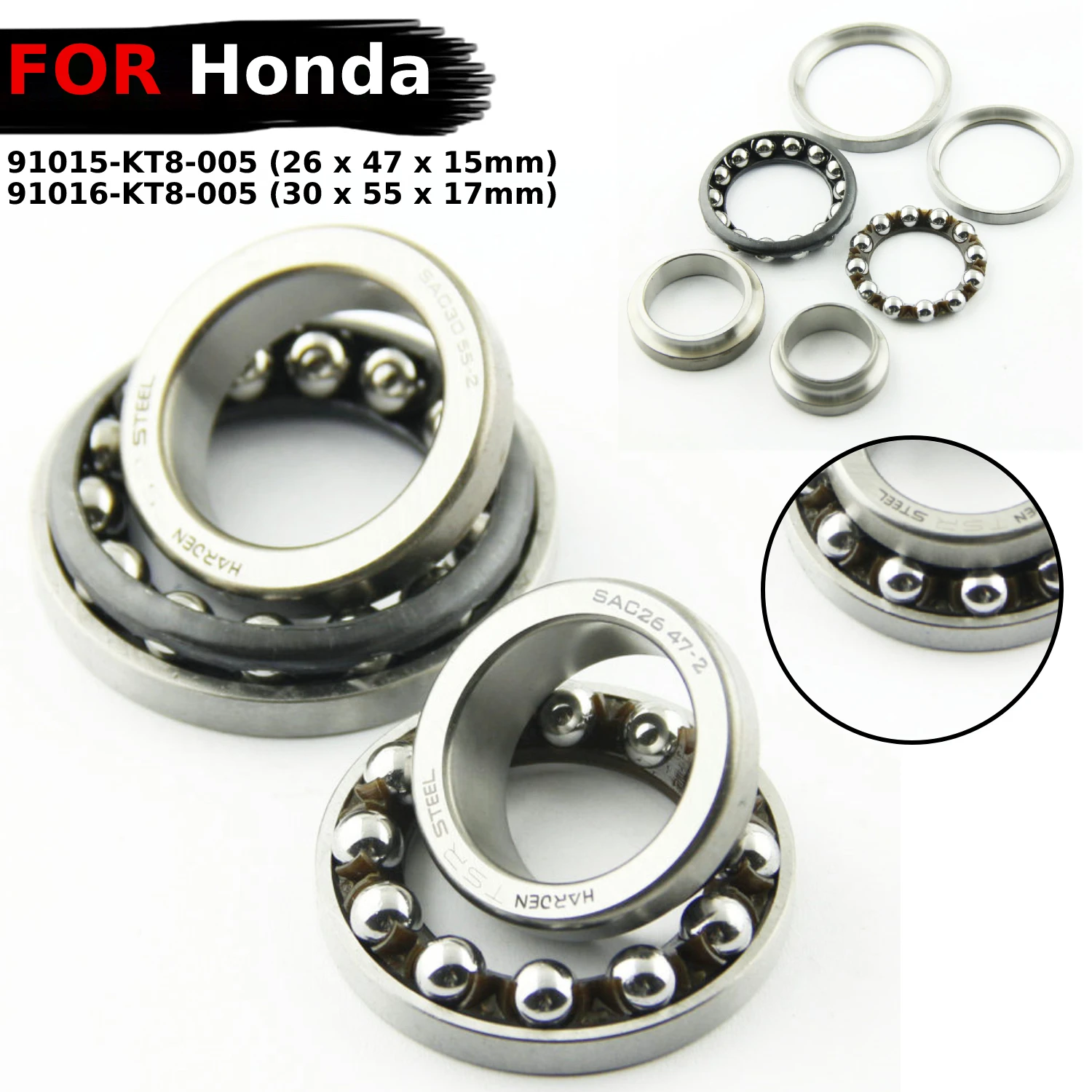 

Рулевая колонка в подшипник штока Наборы для Honda VRX400 RVF400 NSR250 CB250 CB400 CB-1 CB400F сертификатом от сертификационной 500F 500X 91015-KT8-005 91016-KT8-005
