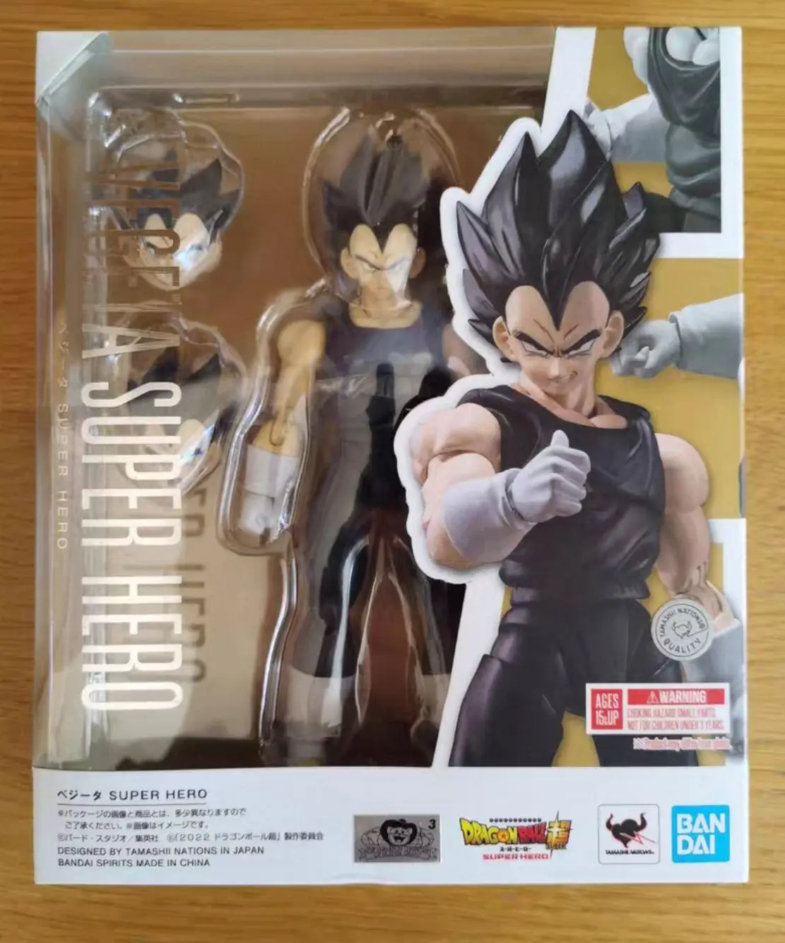 

Bandai in Stock SHF Dragon Ball Super Superhero Story Version Black-Haired Vegeta Figure Toy Gift