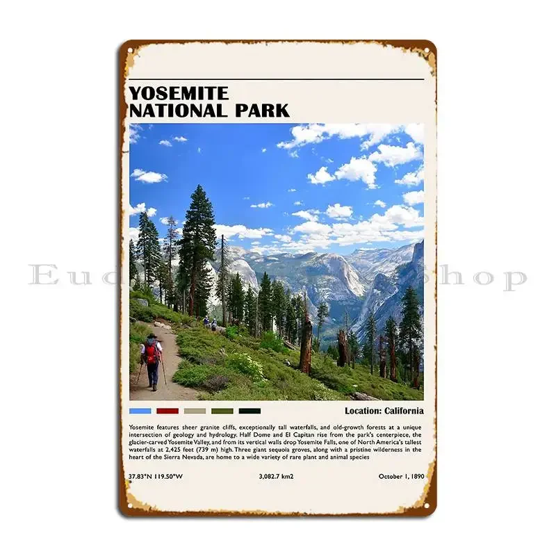 Yosemite National Park Metal Sign Create Wall Cave Cinema Retro Cinema Tin Sign Poster