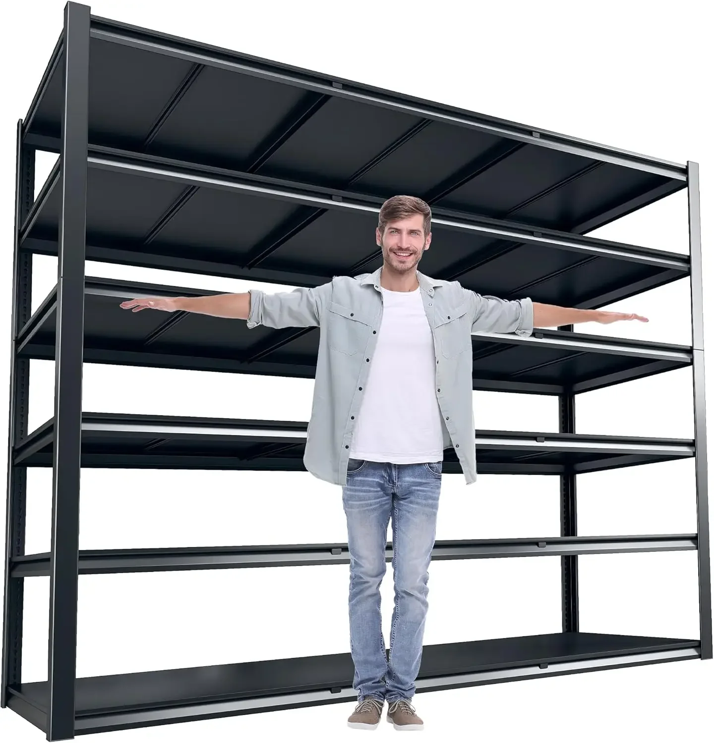 

84“H Garage Shelving Heavy Duty Storage Shelves 3500 LBS Adjustable Metal Shelving Uints and Storage for Garage.