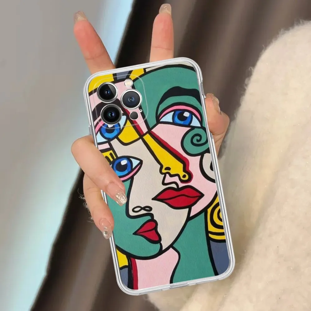 Picasso Abstract Art Painting Phone Case For IPhone 15 14 13 12 Mini 11 Pro XS Max X XR SE 6 7 8 Plus Soft Silicone Cover