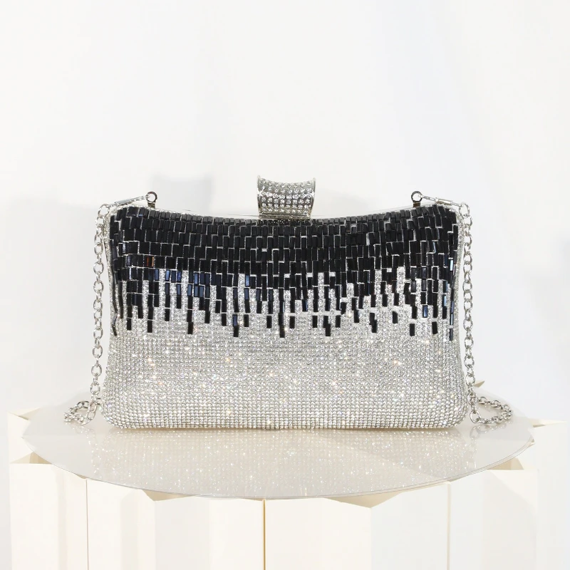 

Банкетные черно-белые сумки с бриллиантами для женщин, классические формальные сумки с кристаллами для матери, свадебная вечеринка, модный кошелек-клатч Bolsos Mujer
