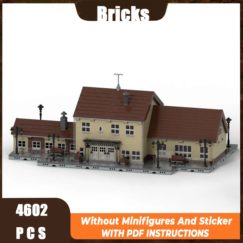 

Exquisite new product MOC building block model German railway station technology modular children's toy DIY assembly set