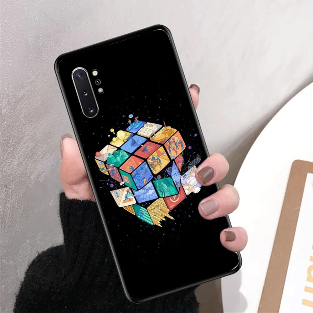 Funny-R-Rubiks-C-Cube Phone Case For Samsung Note 8 9 10 20 pro plus lite M 10 11 20 30 21 31 51 A 21 22 42 02 03