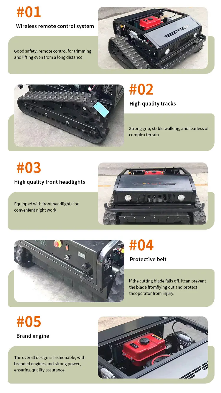 Mesin Pemotong Rumput RC Heavy Duty dengan Kecepatan 5KM/Jam, Mesin 224cc, Fungsi Start Remote Pintar & Stop Darurat