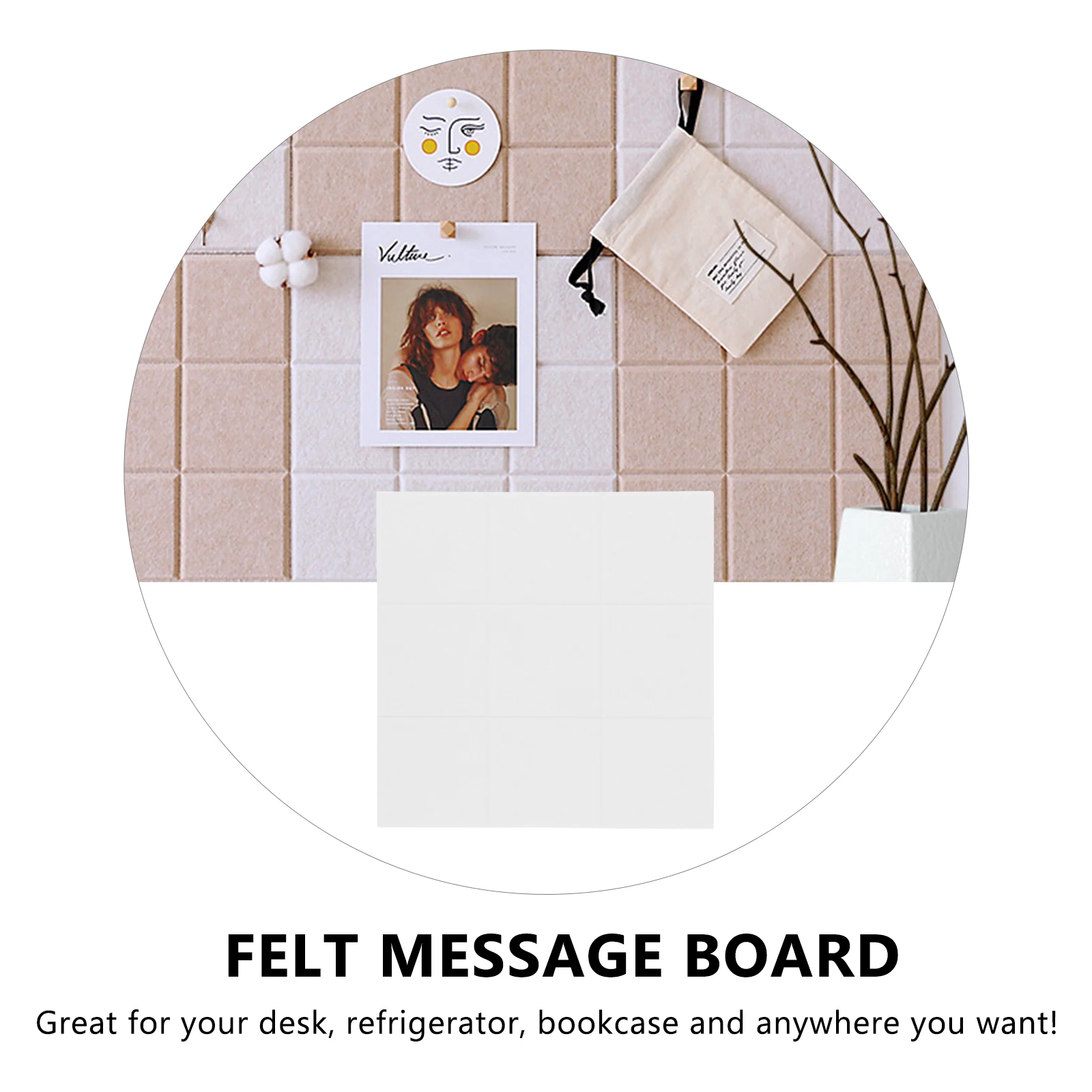 

Self-Adhesive Wall Felt Boards Home Decoration Bulletin Board For Desk Refrigerator Classroom Easy Stick Long Lasting