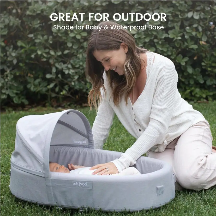 سرير أطفال محمول للسفر في الأماكن المغلقة والخارجية، سرير أطفال قابل للتعديل، مقاوم للماء، خفيف الوزن، I