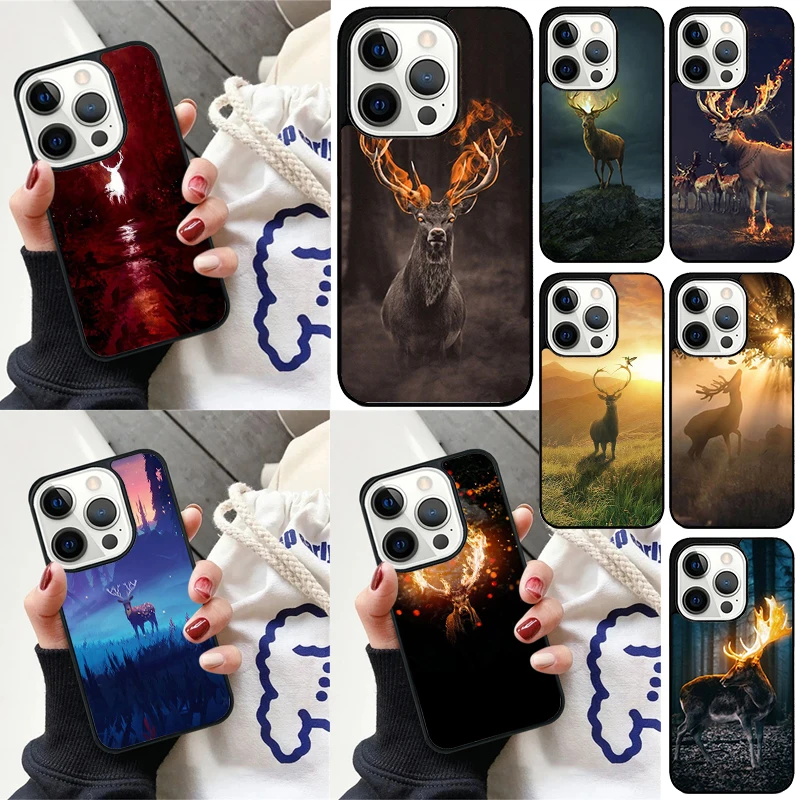 STUNNING DEER Animal Cover For iPhone 16 13 14 15 Pro Max 12 Mini 11 15 Pro Max 6 7 8 Plus Max SE 2020 Phone Case