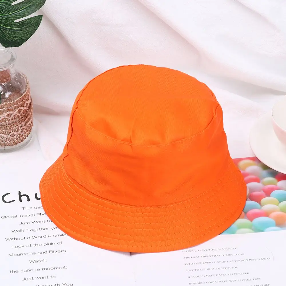 Unisex Girls Basin Chapeau Sun Prevent Hats Summer Foldable Bucket Hat Children Outdoor Sunscreen Cotton Fishing Hunting Cap