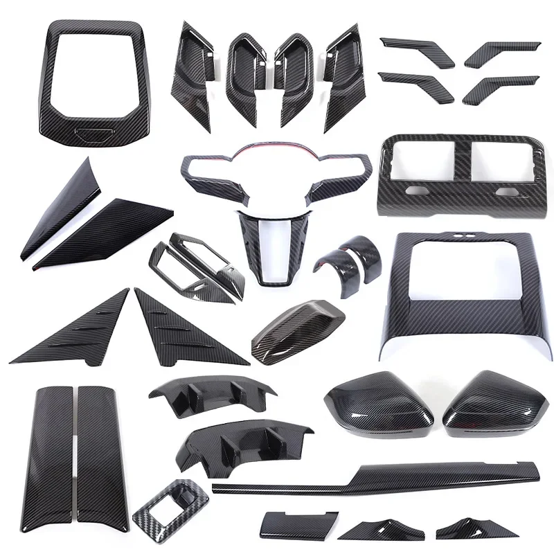 For BMW 5 Series G60 2024-2025 ABS Carbon Fiber Interior Kit Dashboard Console Gear Shift Panel Decoration Cover Trim Stickers