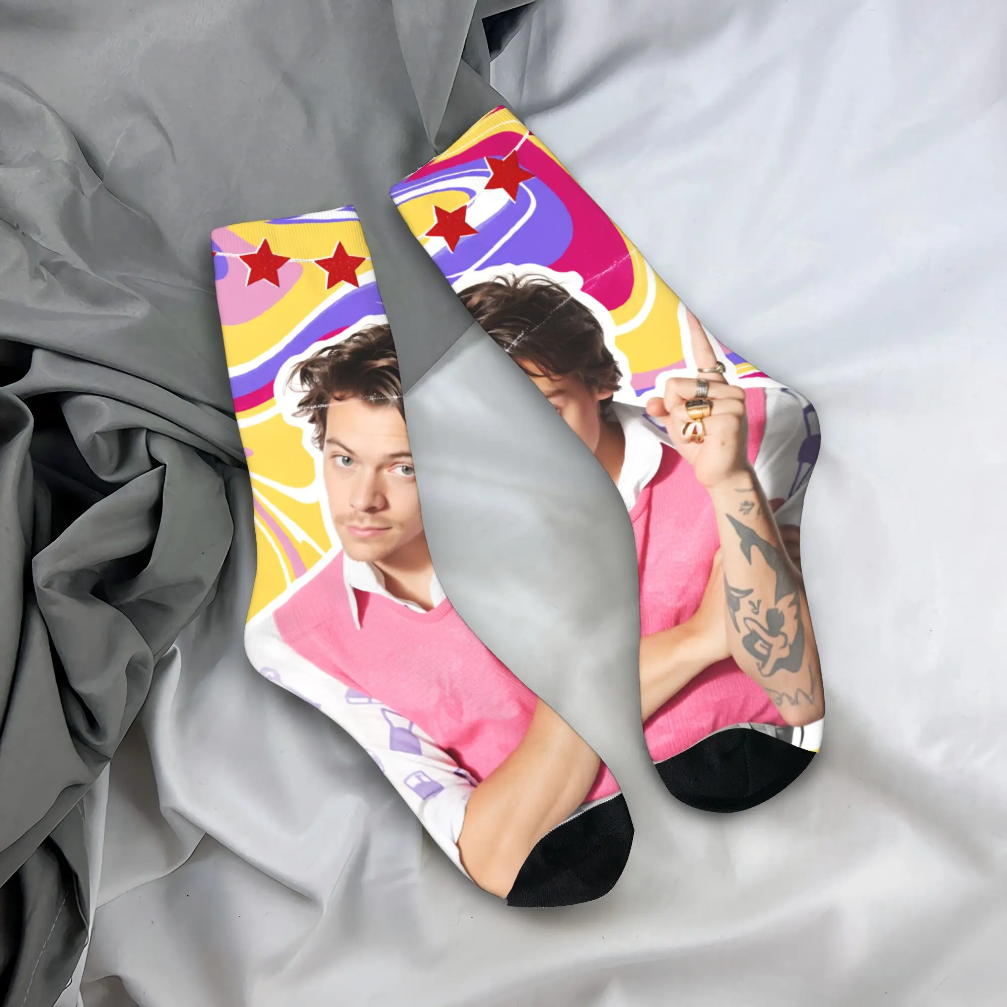 

Носки Harrys Styles для мужчин: дышащие, модные, для бега и спорта, с нескользящим узором, подарок на день рождения