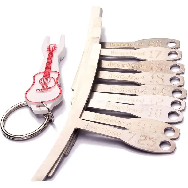 9Pcs Metal Fretboard Radius Gauge Set T‑Shaped 9‑Arc Curvature Ruler Luthier Repair Tool for Musical Instruments