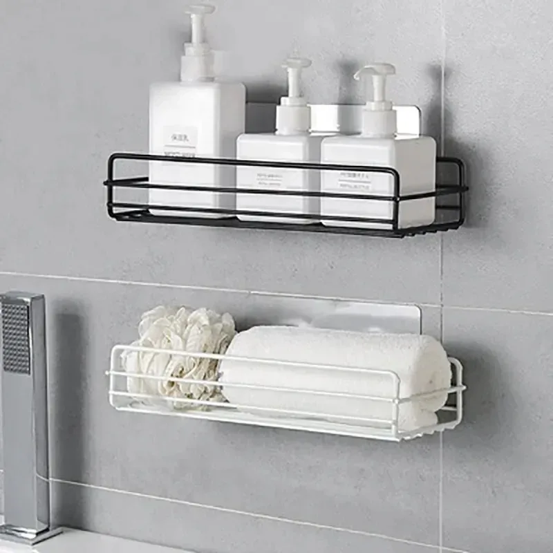 Toilet Storage Rack Bathroom Shelf No-Drill Corner Shelf Shower Wall Mounted Shelf Bracket Bathroom Accessory Organizer Shampoo
