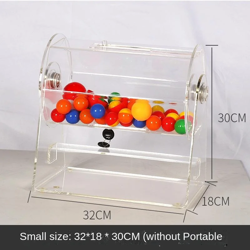 1Pc Portable Event Transparent Lottery Draw Box Acrylic Lottery Draw Ball Lottery Paper Large Event Fair Lottery Draw Box