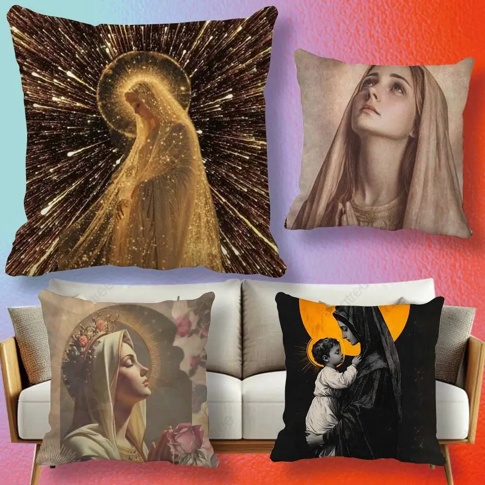 Virgen Mary Virgin Bible Double-sided printed pillow cover Solid color minimalist pillowcase, fits all bedroom styles