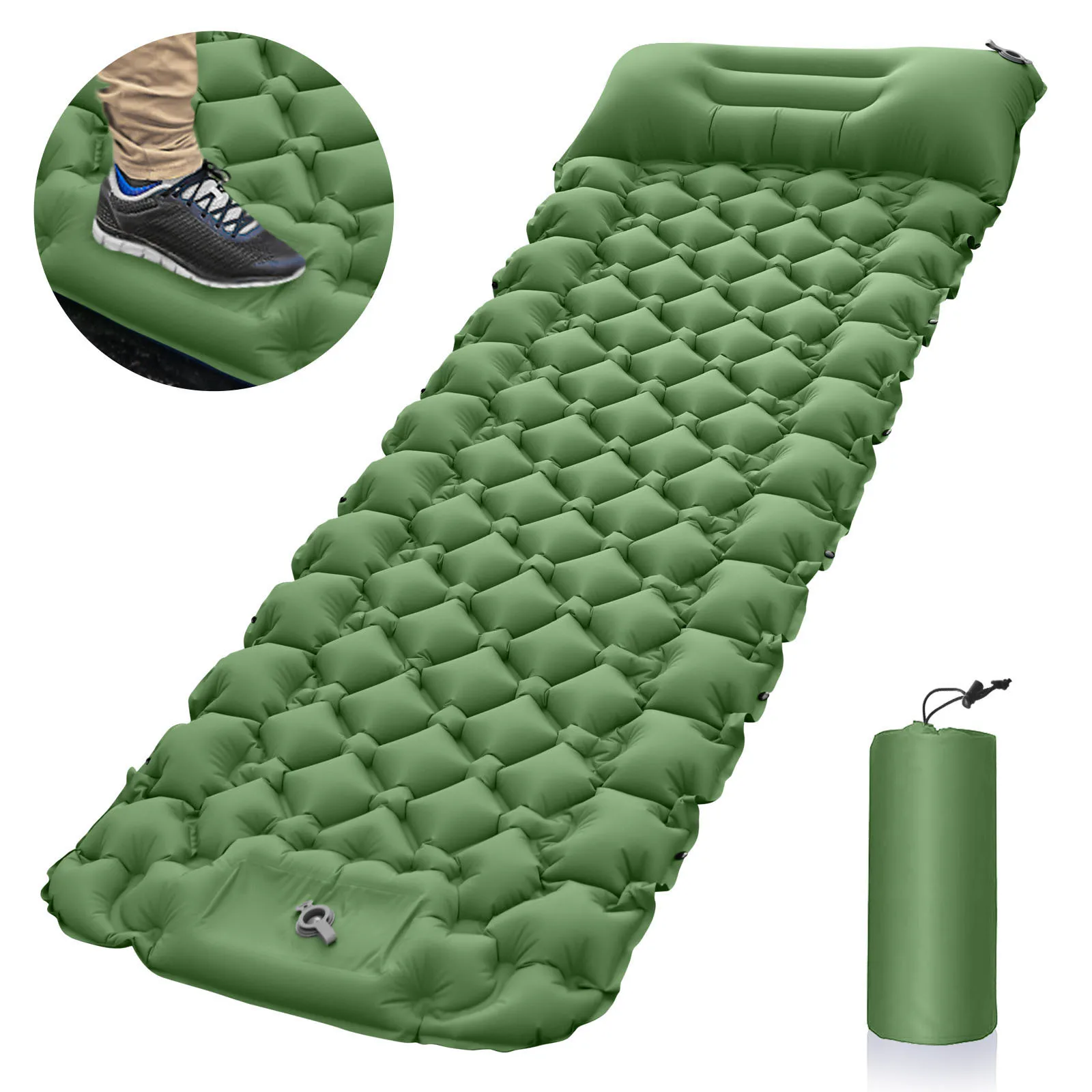 Sleeping Pad Ultralight Inflatable Sleeping Pad for Camping，Built-in Pump, Hiking Airpad, Carry Bag, Lightweight Air Mattress