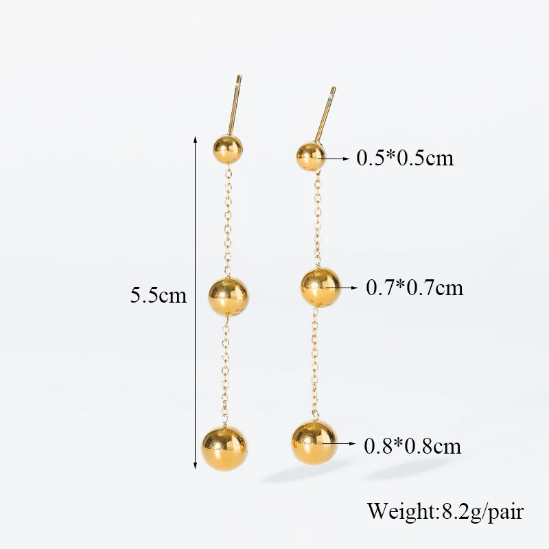EILIECK 316L Edelstahl Perlen Ohrringe Halskette Schmuckset Mode Party Minimalistischer Metall 18K Vergoldeter Charm-Schmuck – Detail 14
