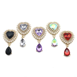 New 28 * 50MM Peach Heart Alloy Pearl Acrylic Pendant Flower Plate DIY Clothing Gift Box Hair Accessories Accessories