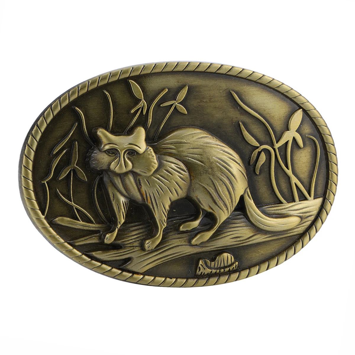 

T-DISOM 1pc Oval-shaped Little Fox Belt Buckle for Men
