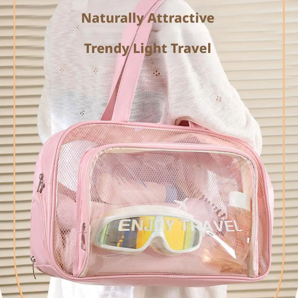 Portable Travel Wash Bag Wet Dry Separation Cosmetic Organizer Large Capacity Waterproof Beach Swimming Tote Bag