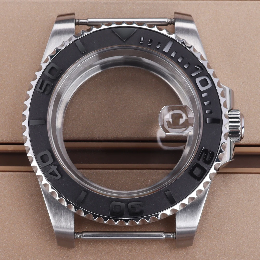 40MM 20ATM Men's Watch Case Waterproof Sapphire Glass For NH35 NH36 NH38 NH34 Miyota 8215 ETA 2824 Movement YACHT-MASTER Parts