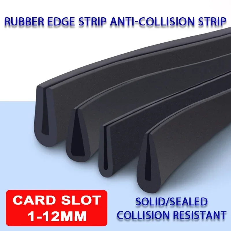 

1 Meter Black Rubber Edge Strip Anti-Collision Protection Strip Edge Shield U-shaped Edge Sealing Strip For Metal Glass