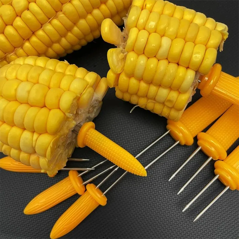 6PCS Stainless Steel Corn Barbecue Pin Barbecue Stick Barbecue Tool Accessories Outdoor Camping Barbecue Fork Fruit Fork