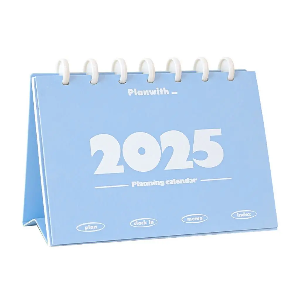 Mushroom Button 2025 Desk Calendar Standing Flip Daily Monthly Learning Plan Desk Calendar Planning Schedule Agenda Organizer