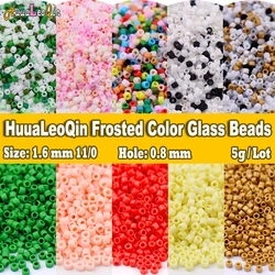 1000pcs 1.6mm Japanese Frosted Color Glass Beads 11/0 Uniform Matte Loose Spacer Seed Beads for Jewelry Making DIY Charms Sewing