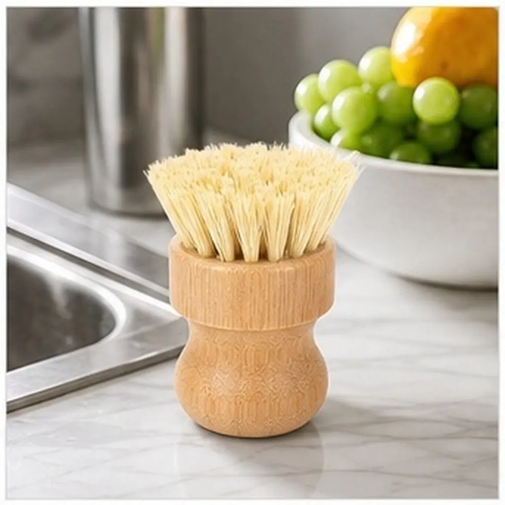 Sturdy Dishwashing Brush Household Use Non-Scratch Odorless Bristles Multi-Function Vegetable Scrubber Bamboo Pot Wok Brush