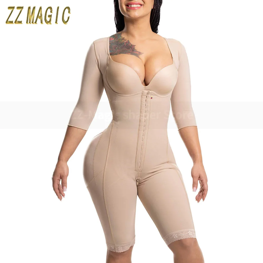 

Fajas Colombianas Full Body Body Shaper Reductive Girdles Compression 3 Hooks Butt-Lifting BBL Post Surgery Bodysuit Shapewear