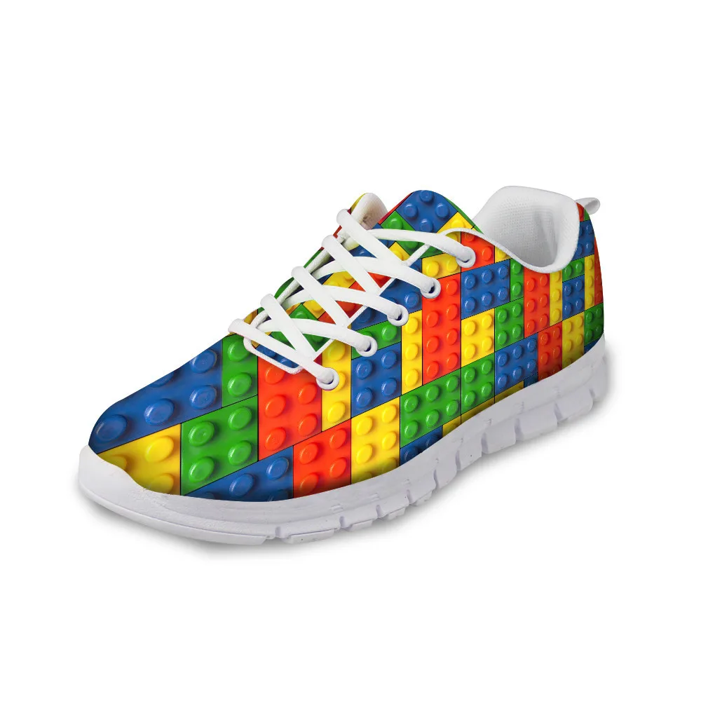 Colorful Bricks Pattern Women Sneakers Woman Flats Slip On Shoes Ladies Casual Shoes Walking Female Jogging Running Shoes