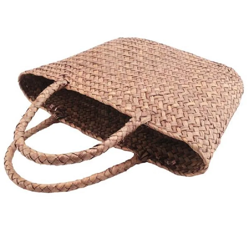 Casual Straw Bag Natural Wicker Tote Bags Women Braided Handbag For Garden Handmade Mini Woven Rattan Bags