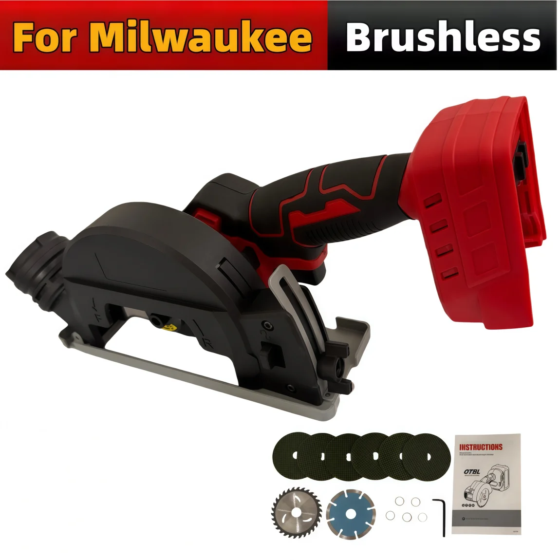 For Milwaukee M18 Battery 4-Inch Cordless Brushless Angle Grinder Outer Rotor Cutting Machine Circular Saw One-Hand Saw Tool