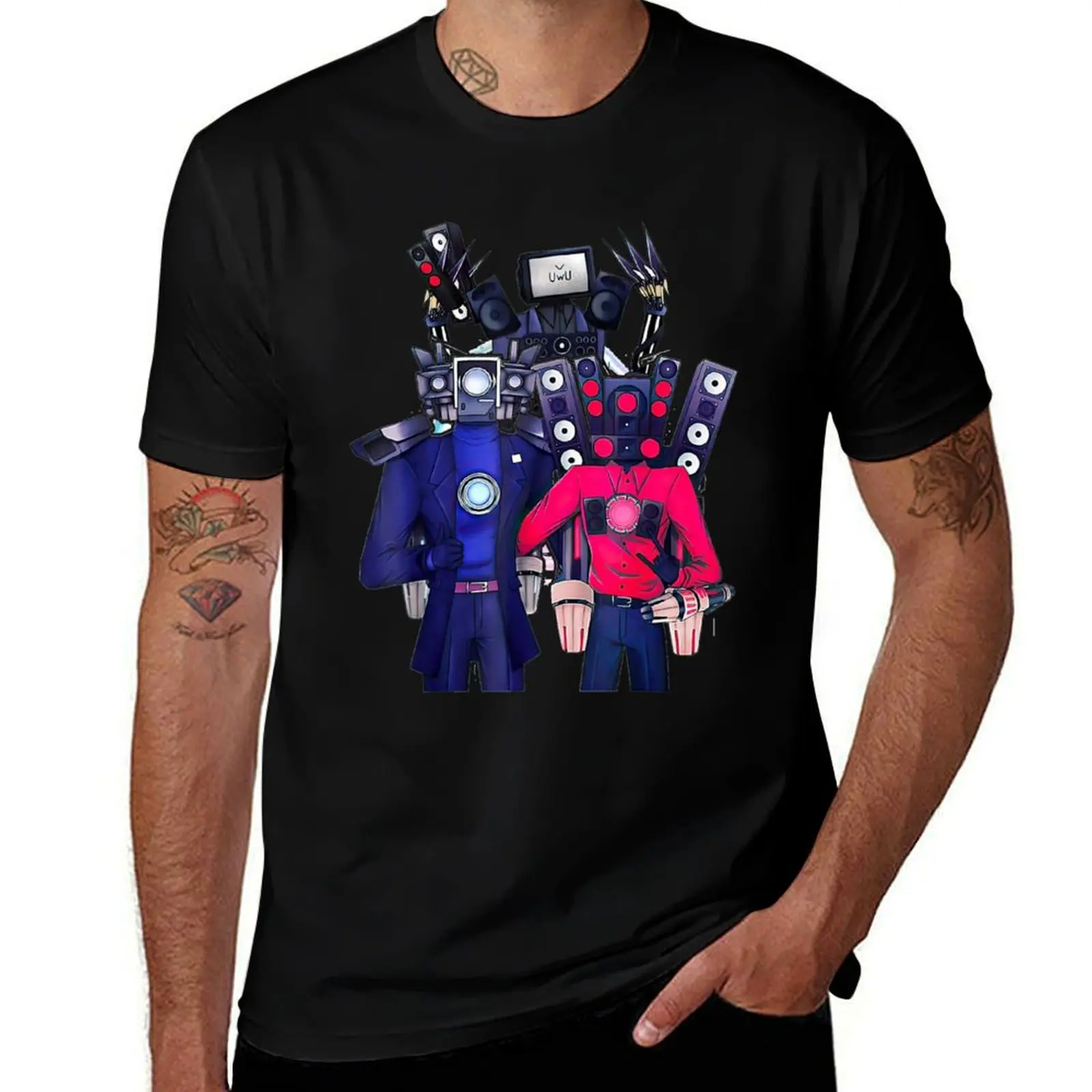Speakérman and Cameráman Skibidi Toilet T-Shirt man t shirts high quality luxury brand t shirt man cotton T-Shirt