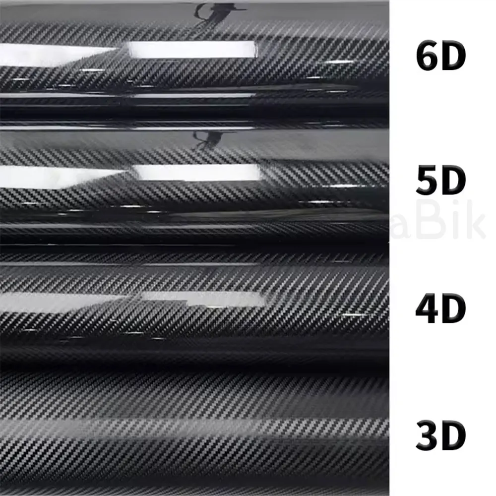 

0.5x1/2/3M Gloss Black Silver Car Hood Styling Stickers PET Black Gold 2D 3D 4D 5D 6D Carbon Fiber Vinyl Film With Air Release