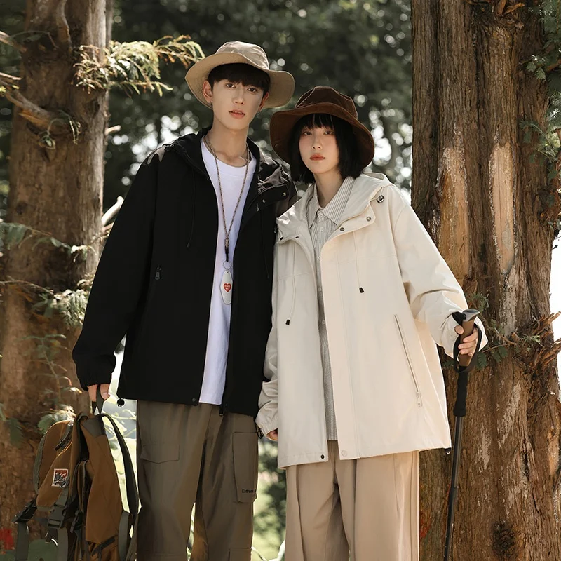 

American Functional Windproof Outdoor Men's Jaet Loose Fit Climbing Coat Spring Autumn ular Brand Casual Hooded Zipper